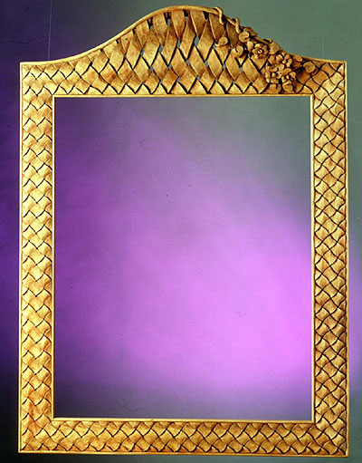   JOHN THOE FURNITURE  -Basket Weave floral  Mirror