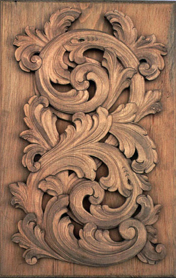 Meticulously hand carved sculpture in the Baroque tradition.