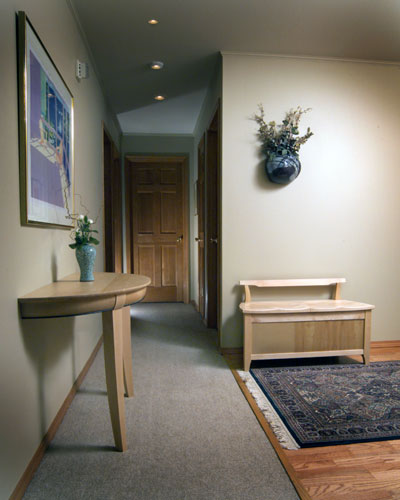 &nbsp;&nbsp;JOHN THOE FURNITURE&nbsp;&nbsp;-Quarter Sphere Table and Entrance Bench